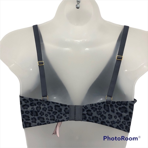 Victoria’s Secret 34D & Medium Brazilian Slip Panty & Leopard Print Plunge Bra - Picture 7 of 11